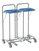 VK 80 - 2N vozík na třídění odpadu a prádla, nožní otevírání plast - VK - modrý